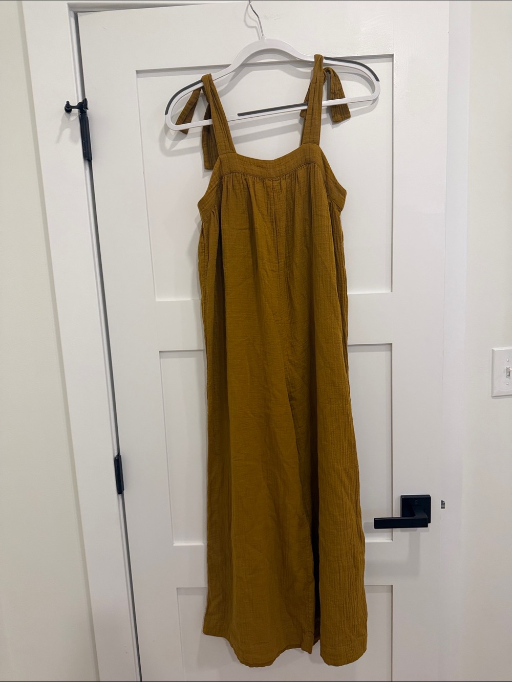Madewell Mustard Crinkle Gauze Wide Leg Jumpsuit Size XS